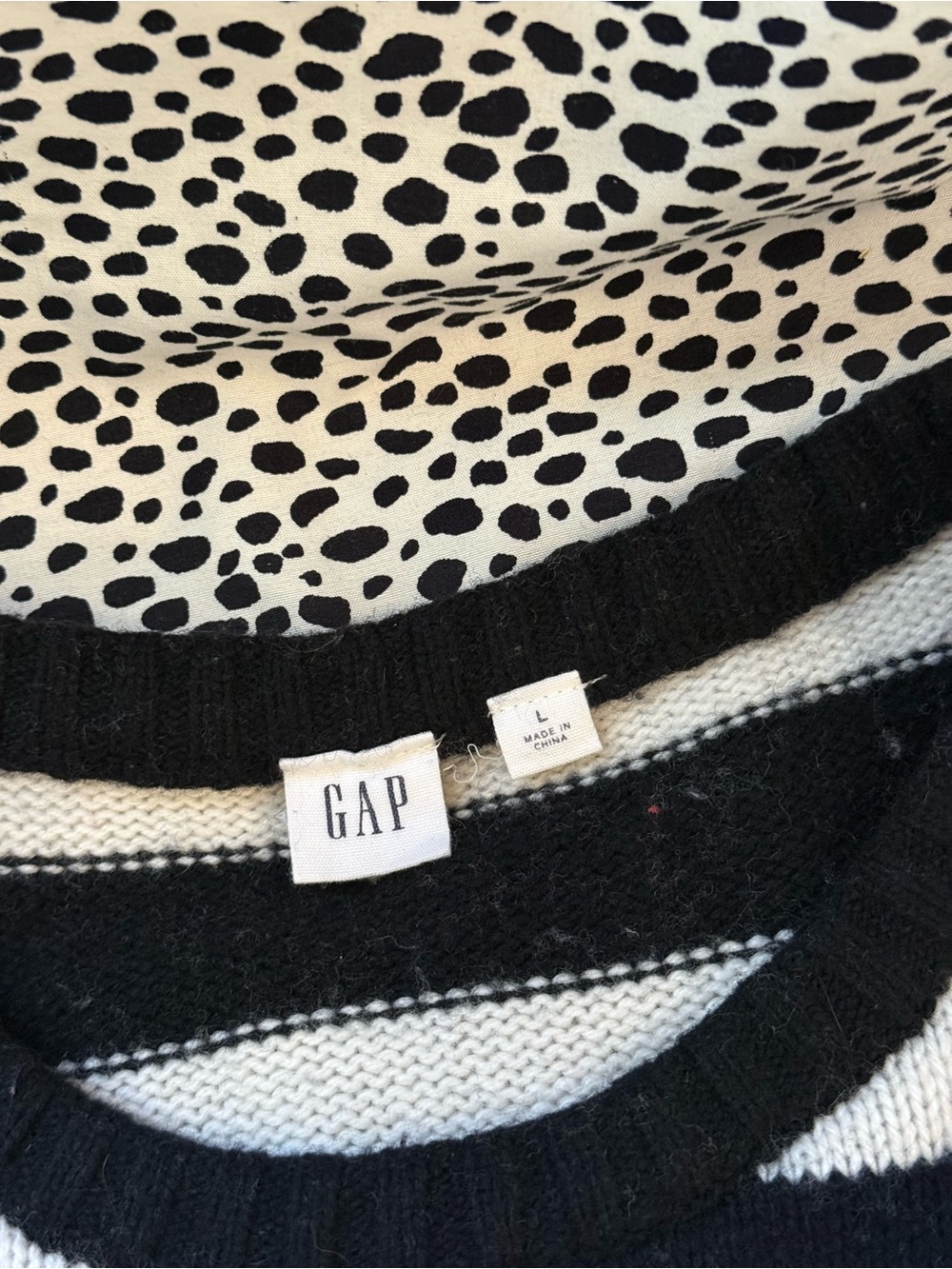 GAP Black, White & Rainbow Classic “Crazy” Stripe Crewneck Sweater - Picture 2 of 5